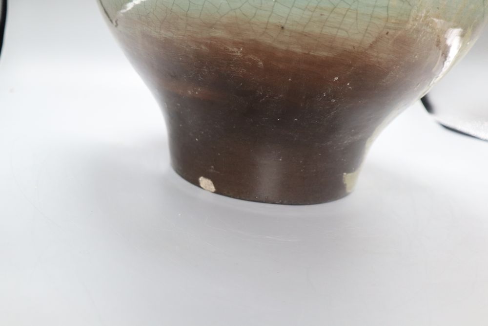 A large late 19th century Art pottery vase, height 63cm